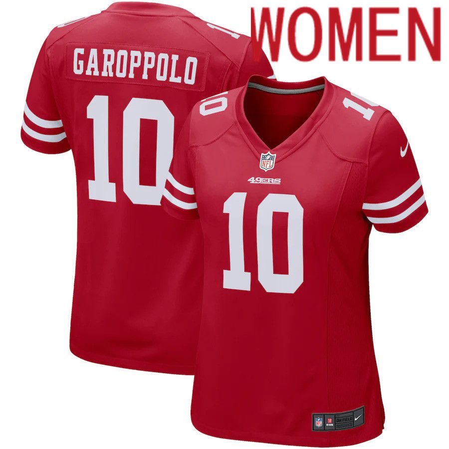 Women San Francisco 49ers #10 Jimmy Garoppolo Nike Scarlet Game Player NFL Jersey->women nfl jersey->Women Jersey